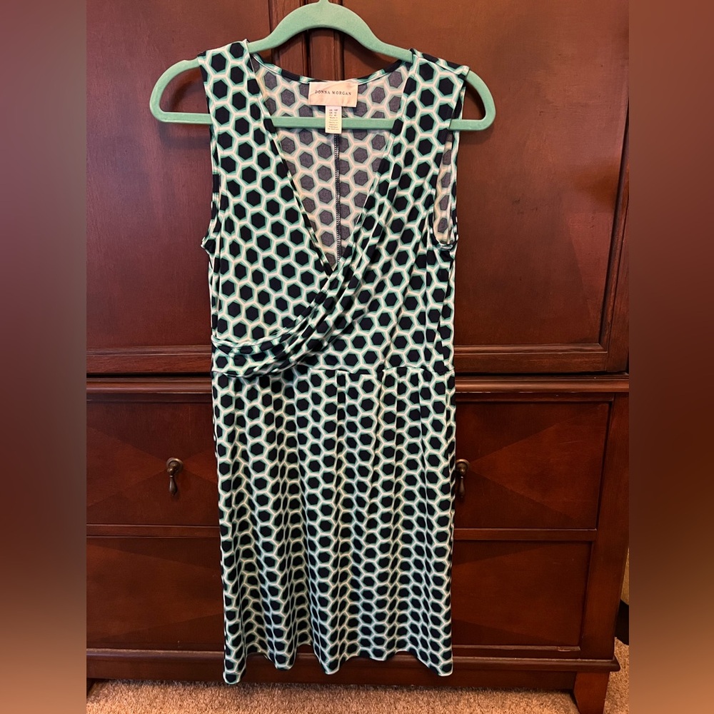 Graphic sleeveless wrap dress